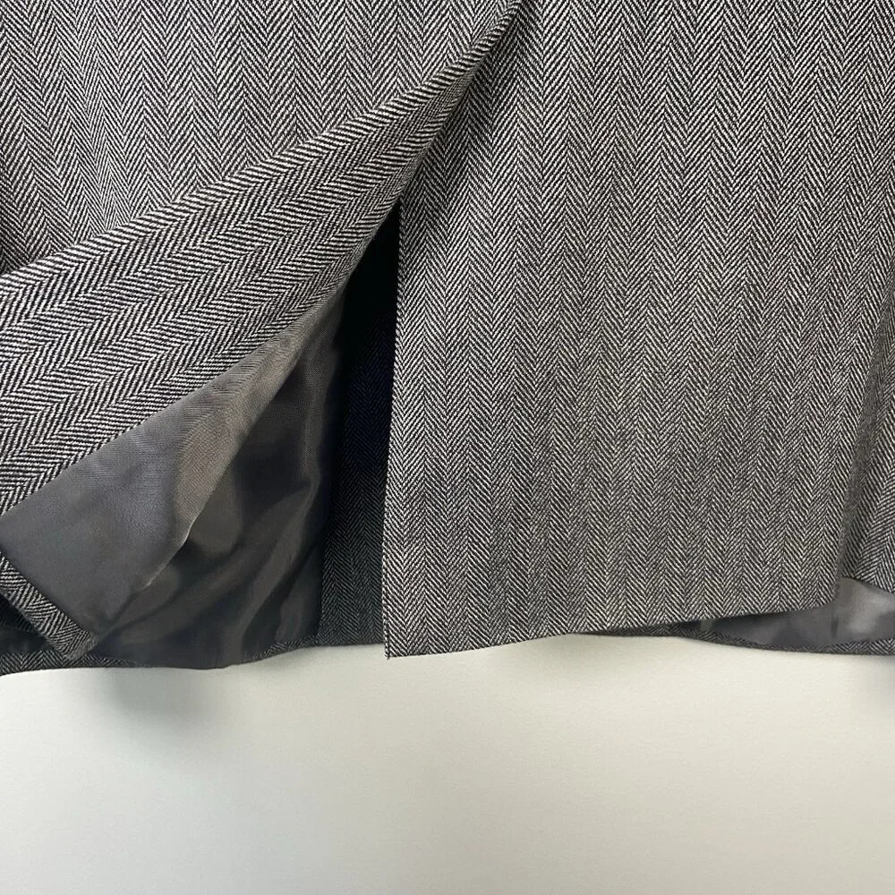 Joseph & Feiss Gold Sport Coat Mens 42 S‎ Lambswool Gray Herringbone Blazer